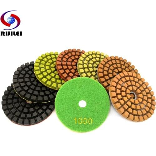 RIJILEI 1Piece 4Inch Thickened Resin Bond Diamond Concrete Polishing Pads Floor Renew Sanding Discs Repairing For Concrete LW05