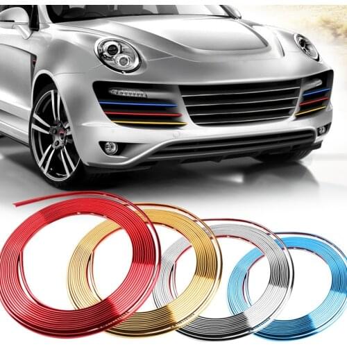 Shiny Colored PVC Trimmed Strips Car Styling Modification Grille Lamps Wheel Rim Decoration Protective DIY 3M Sticker Universal