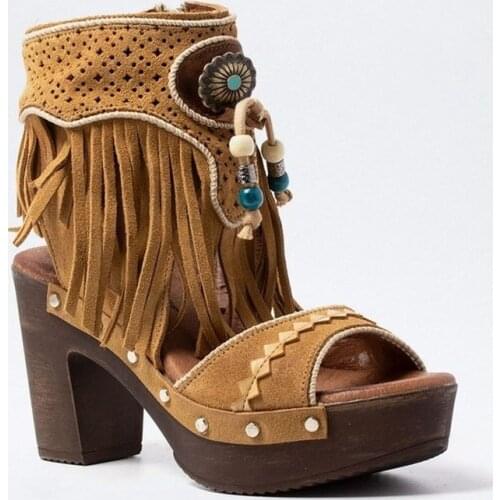 Women Sandals 2021 Retro Clip Toe Ladies Gladiator Sexy Vintage Boots Casual Tassel Rome Summer Beach Woman Shoes Female New