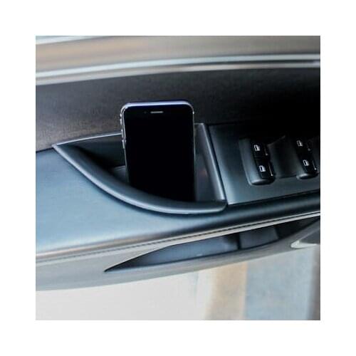 Black Interior Front Side Door Storage Box Holder 2pcs For Lincoln MKX 2016-2018