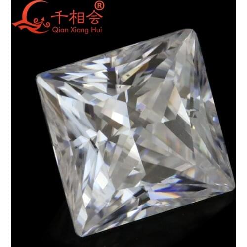 DF color 1.5-4.5mm white square shape diamond cut Sic material moissanites loose gem stone qianxianghui