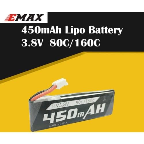 EMAX 1S 450mAh 3.8V 80C/160C HV Lipo Battery PH2.0 Plug for Tinyhawk II Race Indoor FPV Racing Drone