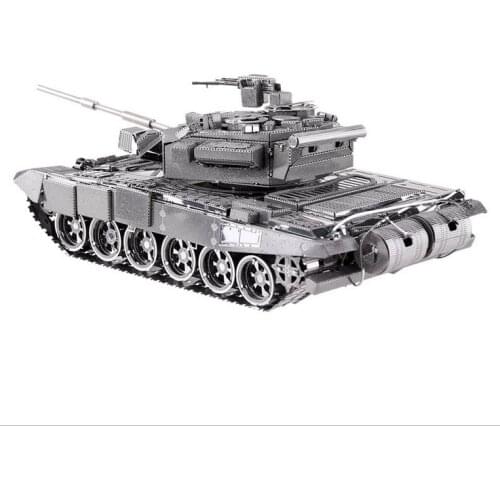T90A tank model silver color 3D DIY laser cutting model educational diy toys Jigsaw Puzzle best birthday gifts