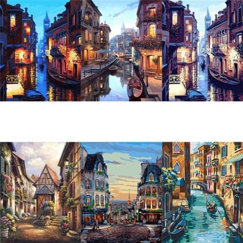 Hot Sale DIY Oil Painting By Numbers Venice City Pictures Gift Kits Drawing Canvas HandPainted Landscape Home Decor