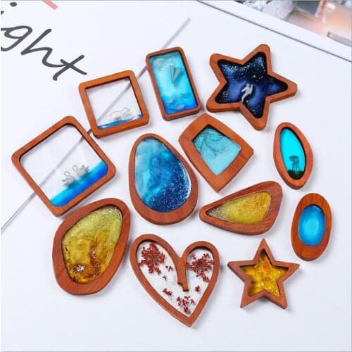 2021 New Natural Red pear wood Ebony Dried Flower Resin Decorative Craft DIY base care Frame Pendant Bezel makeing for jewelry