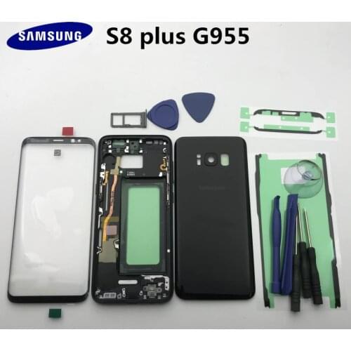 Original Full Housing Case Back Cover+Front Screen Glass Lens +Middle Frame All Part For Samsung Galaxy S8 Edge Plus G955 G955F