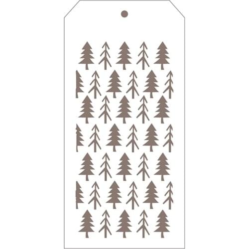 2021 New Label Tag Plastic Stencil For DIY Craft Making Forest Tree Background Card Scrapbooking No Metal Cutting Dies and Stamp