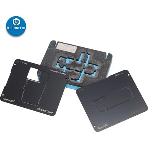 QianLi Middle Frame Reballing Platform BGA Reballing Stencil Tin Planting Table Mainboard Fixture for iPhone 11/11Pro/11 Pro Max