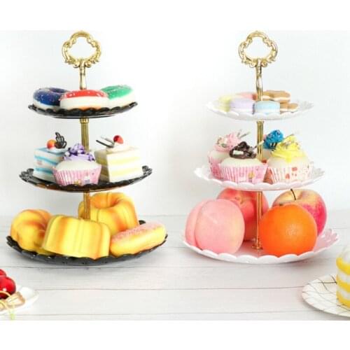 3 Level Dessert Storage Trays Holder For Cake Tea Dishes Cake Stand For Wedding And Birthday Party Decoration Household Tools