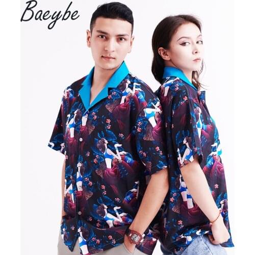 Beautiful Figure Anime Cartoon Printed Camisa Masculina Casual Hawaiian Mens Shirt Dropshipping Wholesale Free Shipping