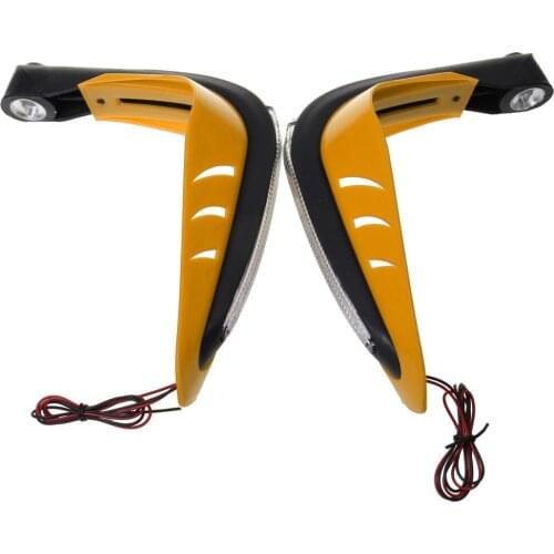 7/8" Dirtbike ATV Motorcycle Brush Bar Hand Guard Handguard LED Light Yellow