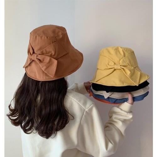New Women Large Wide Brim Floppy Summer Beach Sun Hat Cap Bowknot Bucket Hats Autumn Ummer Hats Tourist Hat Panama Fishing Cap