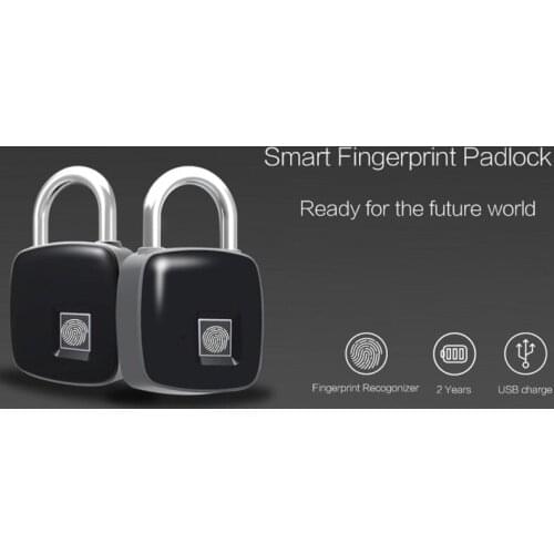 Smart Bluetooth APP Multi-functional Intelligent Key Free Fingerprint Lock IP65 Waterproof Anti-theft Digital Door Tail Padlock