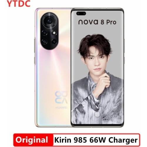 Original HuaWei Nova 8 Pro 5G SmartPhone 66W Super Charger 6.72'' OLED 120Hz Screen 64MP Rear Camera 4000mAh Battery Cell Phone