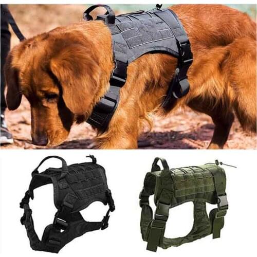 One Tigris Tactical Service Dog Vest Water-Resistant Comfortable Military Patrol K9 Dog Harness with Handle