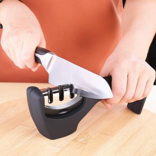 Kitchen Tools Sharpener High Quality 3 Stages Kitchen Knife Sharpening Stone Household Knife Sharpener Tungsten Steel 1pc