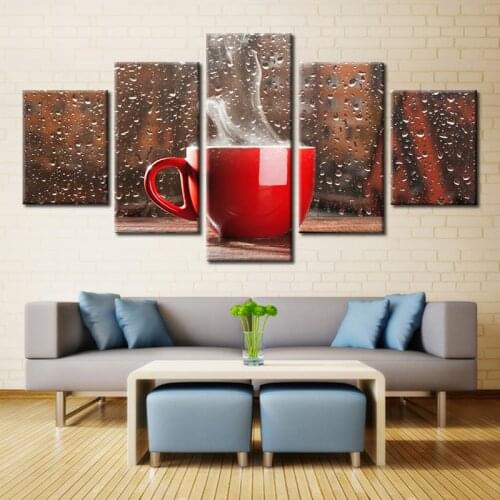 Embelish Hot Coffee Cup And Water Modern Home Decor Modular Pictures For Kitchen Restaurant Decor Bedroom Canvas Painting Poster