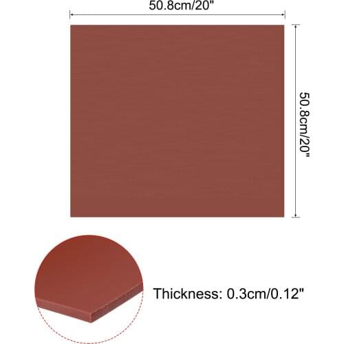 Uxcell Silicone Rubber Sheet Mat 20inch/50.8cm 0.3cm Thickness Red Rubber Pad Gasket