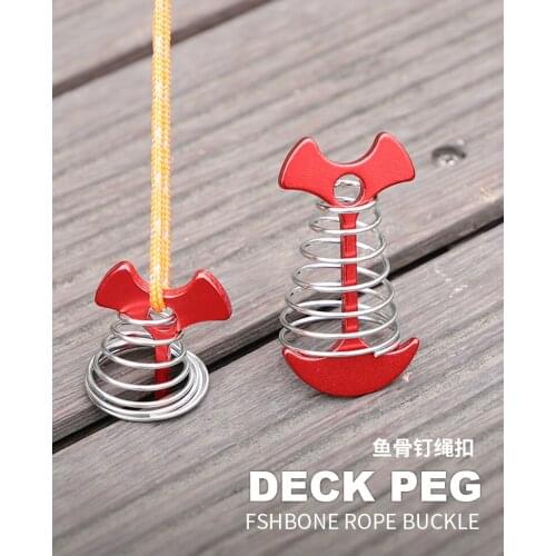 Windproof Plank Floor Spring Nails Outdoor Camping Awning Tent Fixed Hook Buckle For Family Outdoor Camping Accessories