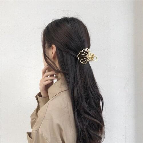 South Korea To Catch Top Clip Hair Alloy Head Hair Clip Japanese Contracted Large Hairpin Headdress Jewelry Gifts