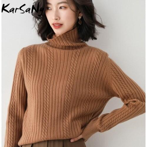 Women Winter Sweater Turtleneck Thick Loose Lazy Knit Sweater Women Autumn Warm White Turtleneck Sweaters Oversize 2020 Pullover