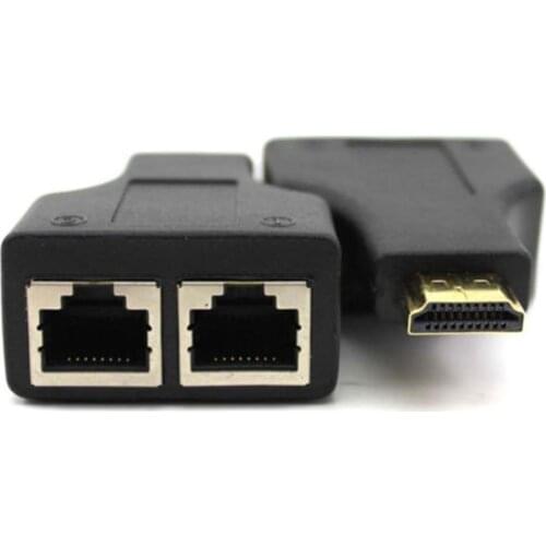1 Pair Dual RJ45 CAT5E CAT6 UTP LAN Ethernet Extender Repeater Adapter 1080P for HDTV HDPC PS3 STB HDMI-compatible