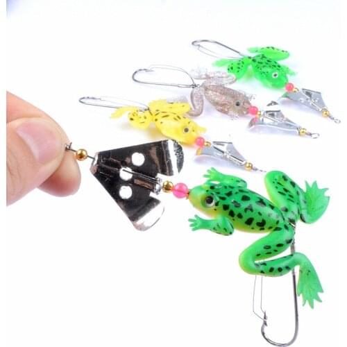 1 PCS 8CM/6.2g Artificial Soft Cork Bait Japan Fishing Bait Frog Lure High Hooks Topwater Ray Frog Fishing Bait YU059