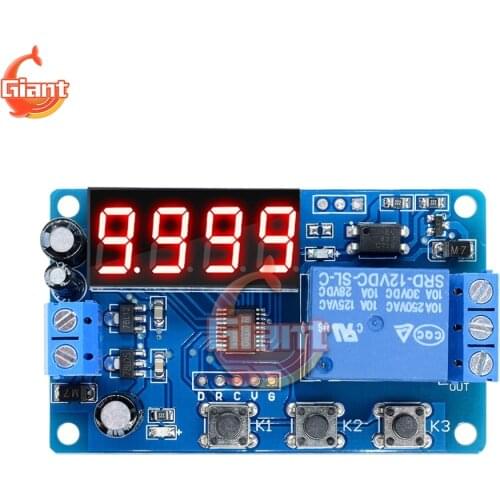 DC 12V LED Digital Time Delay Relay Module Automatic Timer Control Switch PLC Timing Relay Module Anti Reverse Voltage Regulator