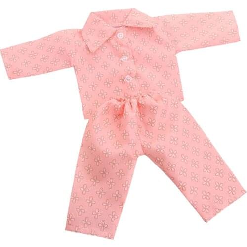 18 Inch Dolls Clothes Nightgown for American Doll Dolls, Floral Printed Pajamas Doll Clothing Accessory Pink
