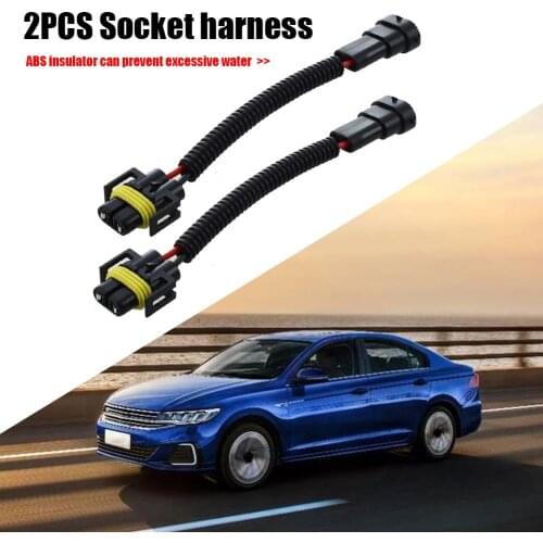2pcs For Headlight Fog Lamp Extension H11 H9 H8 Cable Wiring Harness Sockets Wire Connector Cable Plug Adapter Wiring Harness