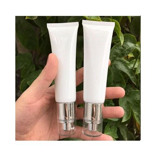 300pcs/lot 50g 50ml White Empty Plastic Squeeze Bottle Cosmetic Facial Cleanser Hand Cream Soft Tube