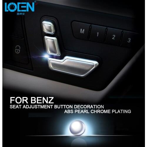 6PCS Car Interior Decal Silver Rhinestones ABS Plastic/Zinc Alloy Seat Adjustment Button Cover Car-Styling For Mercedes-Benz E