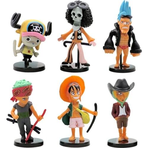 6Pcs/Set Anime One Piece Monkey D. Luffy Roronoa Zoro Vinsmoke Sanji ony Tony Chopper Franky Brook Action Figure PVC Model Gift