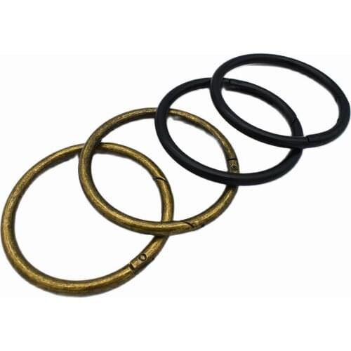 62mm Bronze Round O Ring Gate Spring Snap Hook Gate O Ring Metal Snap Clasp Webbing Hook Bag Clasp Spring Buckle for Purse Bag 2