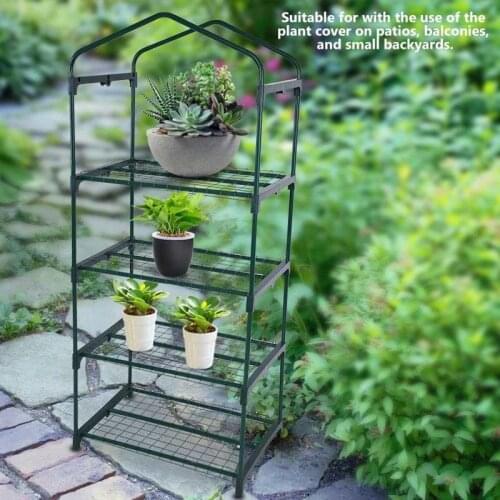 69 x 49 x 160cm 4 Tier Mini Greenhouse Iron Stands shelves Garden Balconies Patios Decor greenhouse