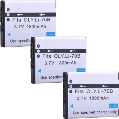 3pcs 1800mAh Li-70B Li 70B Camera Battery for Olympus FE-4020 FE-4040 FE4020 FE4040 X940 D705 FE5040 D-705 D-710 VG-110 VG-140