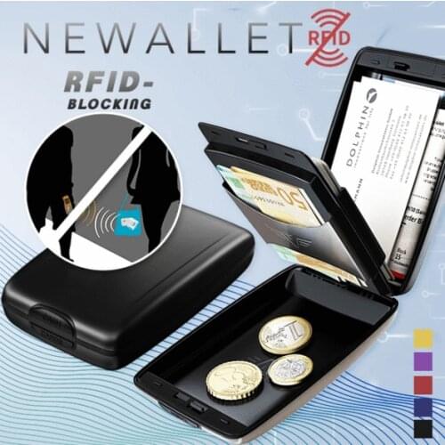 Secure RFID Deposit and Withdrawal Wallet Metal Aluminum Business id Card Case Bag Anti-thief