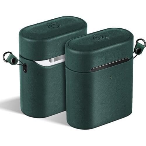 Wireless Bluetooth Earphone Case for Apple Airpods 1 2 High Quality Leather Headphone Case Shell with Lanyard for Airpods 1 2