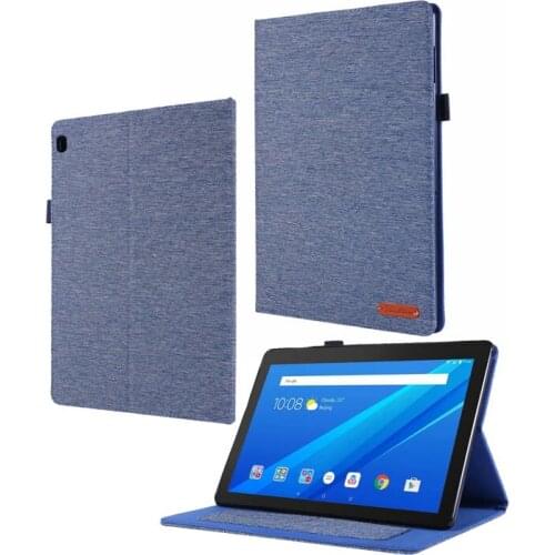 20PCS/Lot Cotton Fabric Soft TPU+Shell Stand Leather Case For Lenovo Tab M10 FHD Plus X606 X605 2nd Gen X306 Protectors Cover
