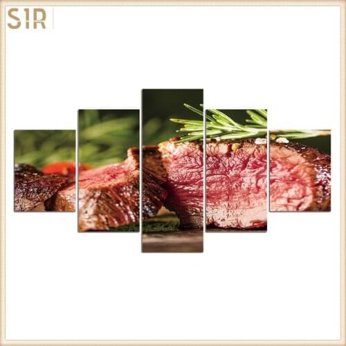 Food Restaurant Hotel Decoration Wall Art HD Five Poster Printing Oil Painting Home Mural Delicious Poster For Dining Room Decor