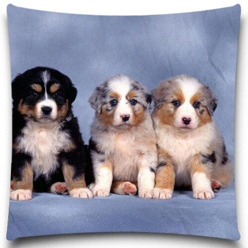 Lovely Dogs Cotton Polyester Square Throw Pillow Case For Christmas gift Office/bedroom/chair Seat Cushion 5 size