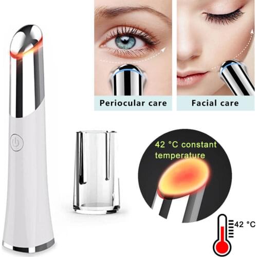Electric Eye Massager Roller Vibration Heated LED Photon Light Therapy Facial Massage Remove Dark Circle Wrinkles Magic Stick