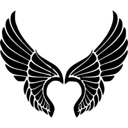 Personality Car Stickers Angel Wings Personality Cartoon PVC Car Decoration Accessories Decals Creative Waterproof Black/white