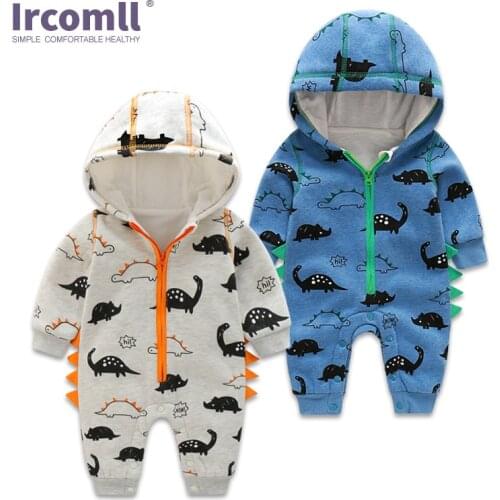 Ircomll Cute Dinosaur Infant Baby Romper High Quality Cotton Double-deck Spring Autumn Kids Clothing Jumpsuit Lovely Costume