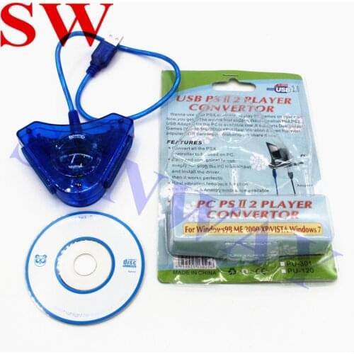 Joypad Game USB Dual Player Converter Adapter Cable For PS2 Attractive Dual Playstation 2 PC USB Game Controller Wholesale