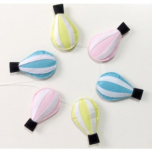 Creative Home Decoration Felt Hot Air Balloon String Wall Hanging Small Pendant Fashion Childrens Room Living Room Decor