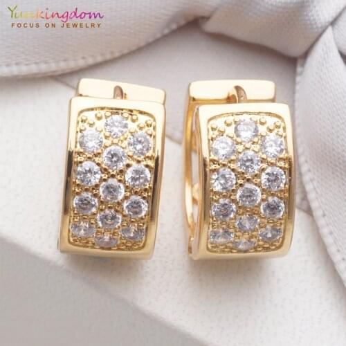 Fashion Jewelry Circle Crystal Earring Full Pave Cubic Zirconia Gold Hoop Earrings for Women Luxury Earrings