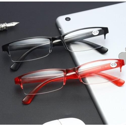 Ultralight Half Frame Reading Glasses women Anti Blue Light prescription glasses men plastic frame Computer Eyewear+1.0 to +4.0