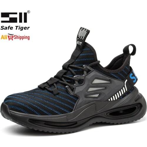 Plus Size 40-50 Mens Work Boots Safety Shoes Steel Toe Lightweight Breathable Hike Sneakers Construction Shoes for Men