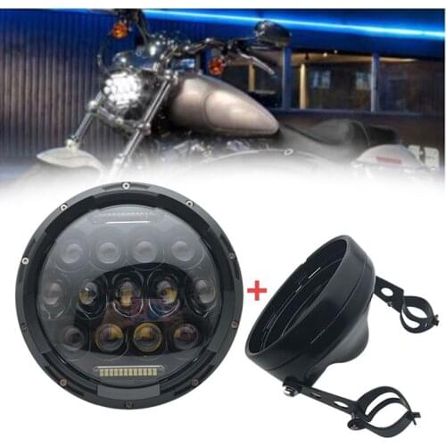 1 set 7 Inch 75W DOT SAE E9 Motorcycle 883 Headlamp with 7 inch LED Headlight Motorcycle Mounting Headlight Shell